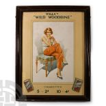 Willis Woodbines Advertisment in Original Frame with Cigarettes