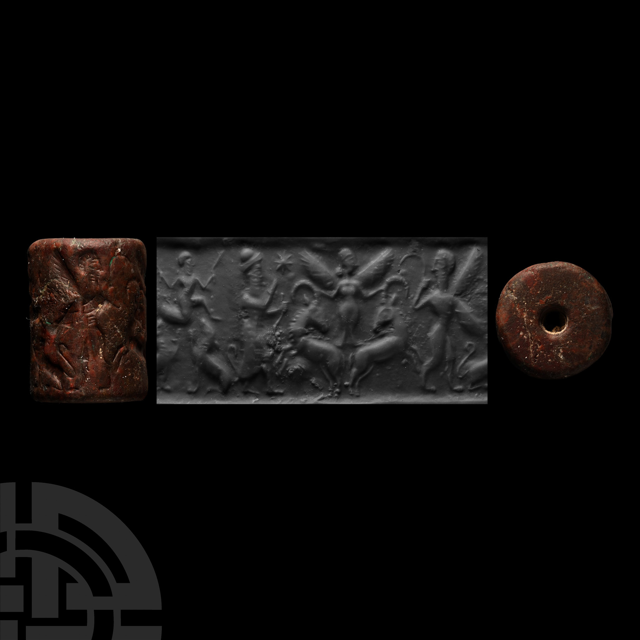 Assyrian Red Stone Cylinder Seal
