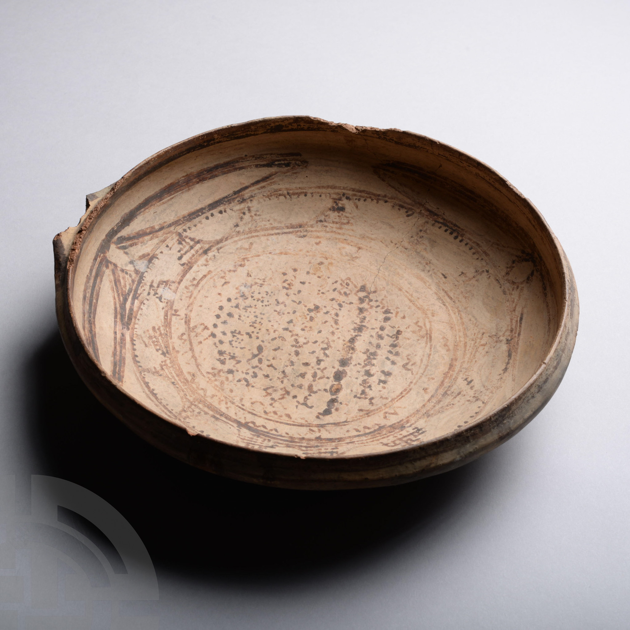 Cypriot Decorated Bowl with Stamped Characters to Reverse