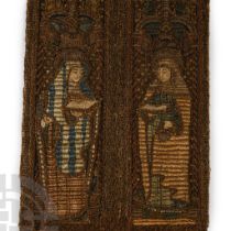 Medieval Embroidered Orphrey with Six Saints