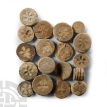 Egyptian Limestone 'Floral' Inlay Group