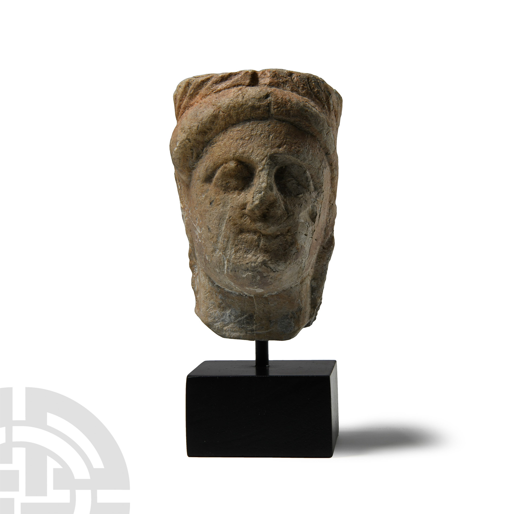 Greek Stone Head of a Caryatid