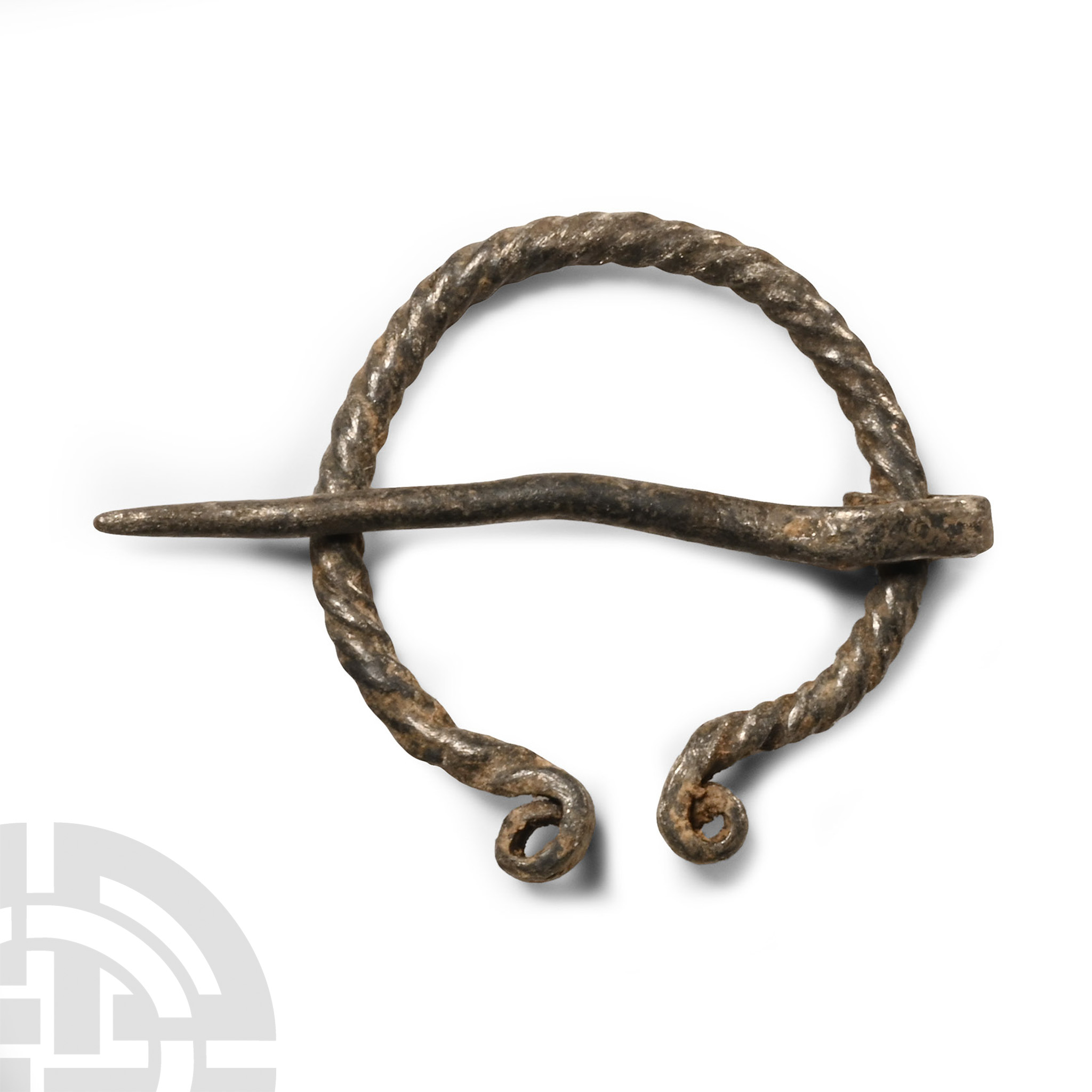 Viking Period Twister Silver Brooch with Pendant