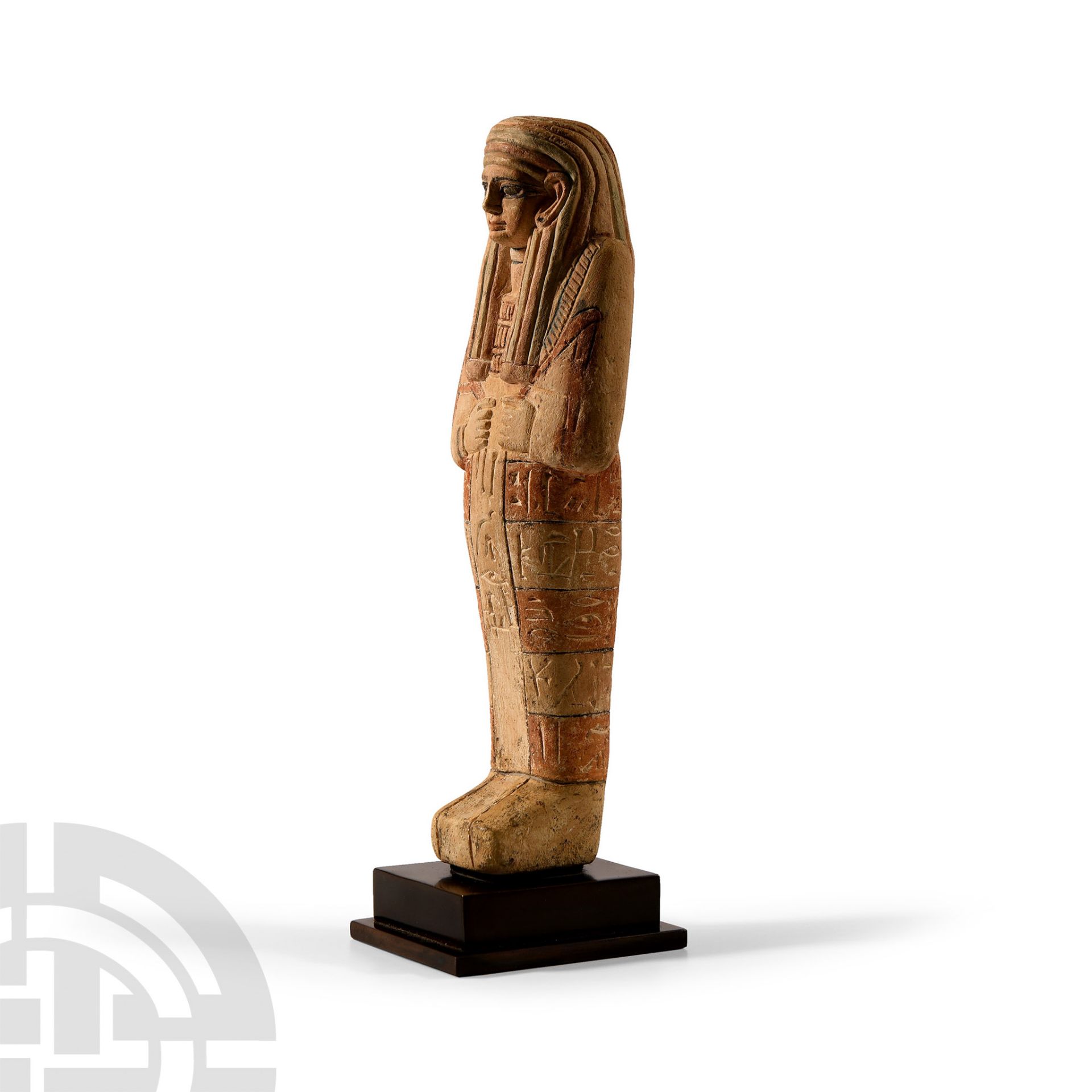 Egyptian Limestone Painted Shabti Inscribed for Ir-Nu - Bild 2 aus 4