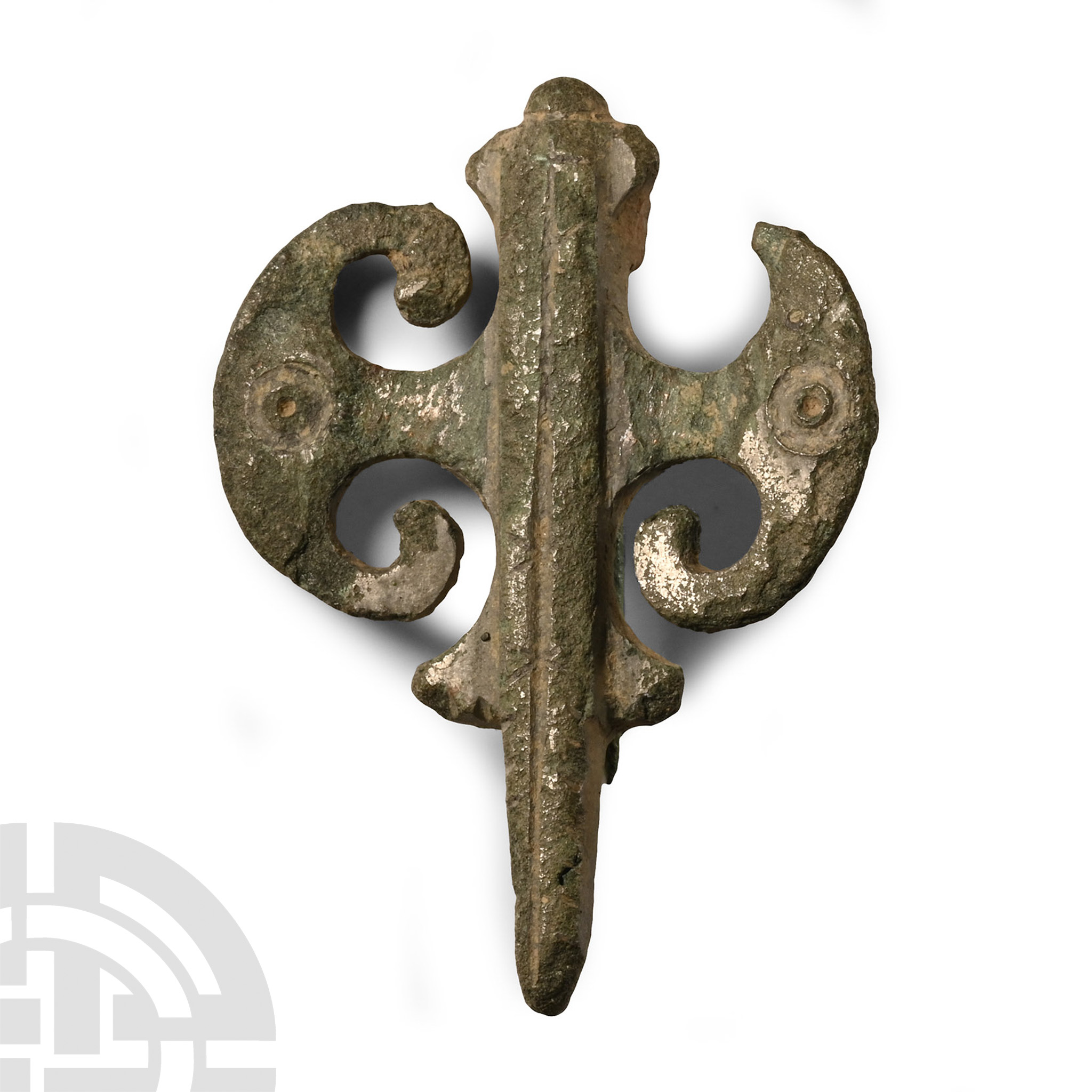 Roman Bronze Double Axe-Shaped Plate Brooch