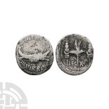 Ancient Roman Imperatorial Coins - Mark Antony - Legion X - Galley AR Denarius