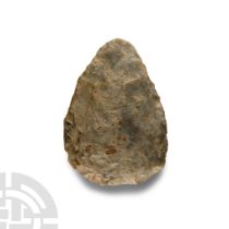 Stone Age 'Plazac' Knapped Flint Cordate Handaxe