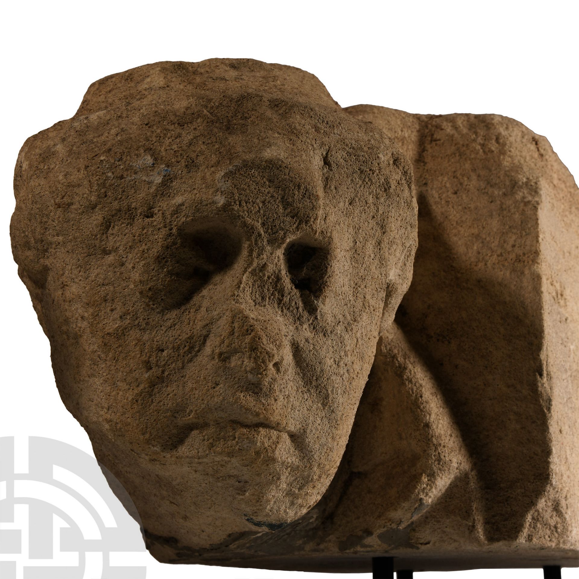 Medieval Pair of English Limestone Corbels - Image 2 of 3
