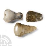 Stone Age Knapped Flint Axehead Group