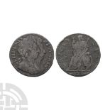 English Milled Coins - William & Mary - 1694 - Copper Farthing