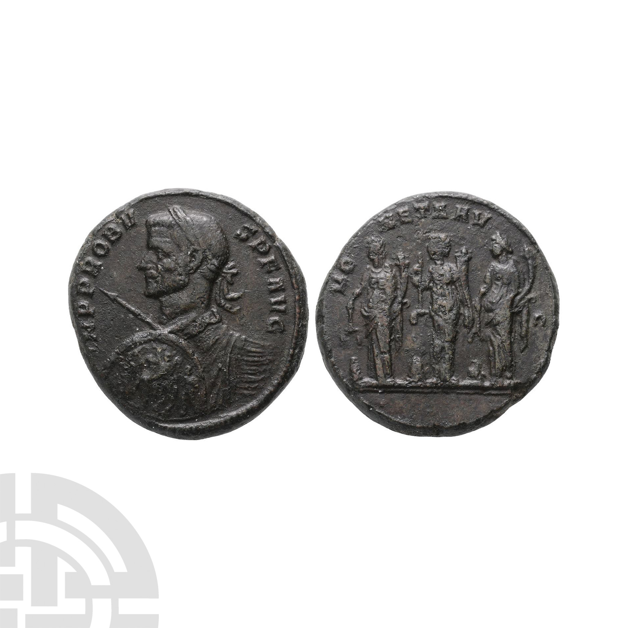Ancient Roman Imperial Coins - Probus - Three Monetae AE Medallion