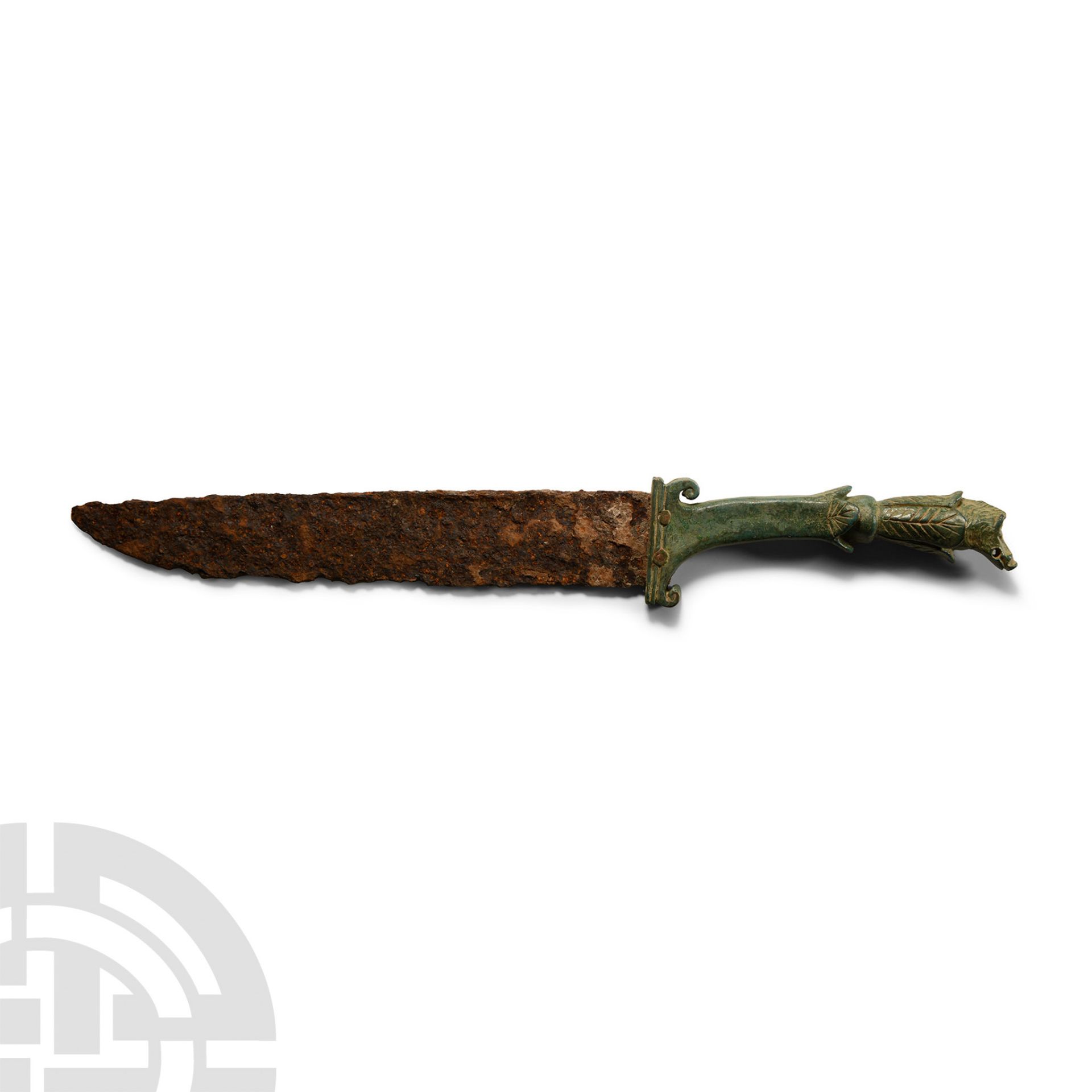 Roman Dagger with Bronze Boar-Head Handle