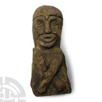 Celtic Style 'Boa Island Type' Carved Limestone Figure