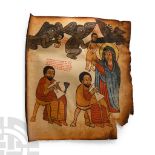 Ethiopian Manuscript Page with Mary Rescuing the Two Scribes from Devils