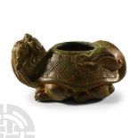 Han Style Bronze Vessel Depicting a Mythological Creature