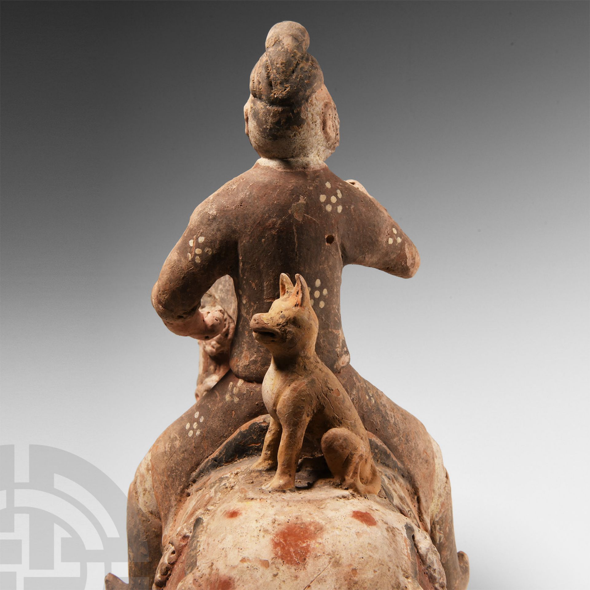 Chinese Tang Ceramic Horse and Rider with Dog - Bild 2 aus 2