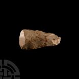 Stone Age Part Polished Knapped Flint Axe