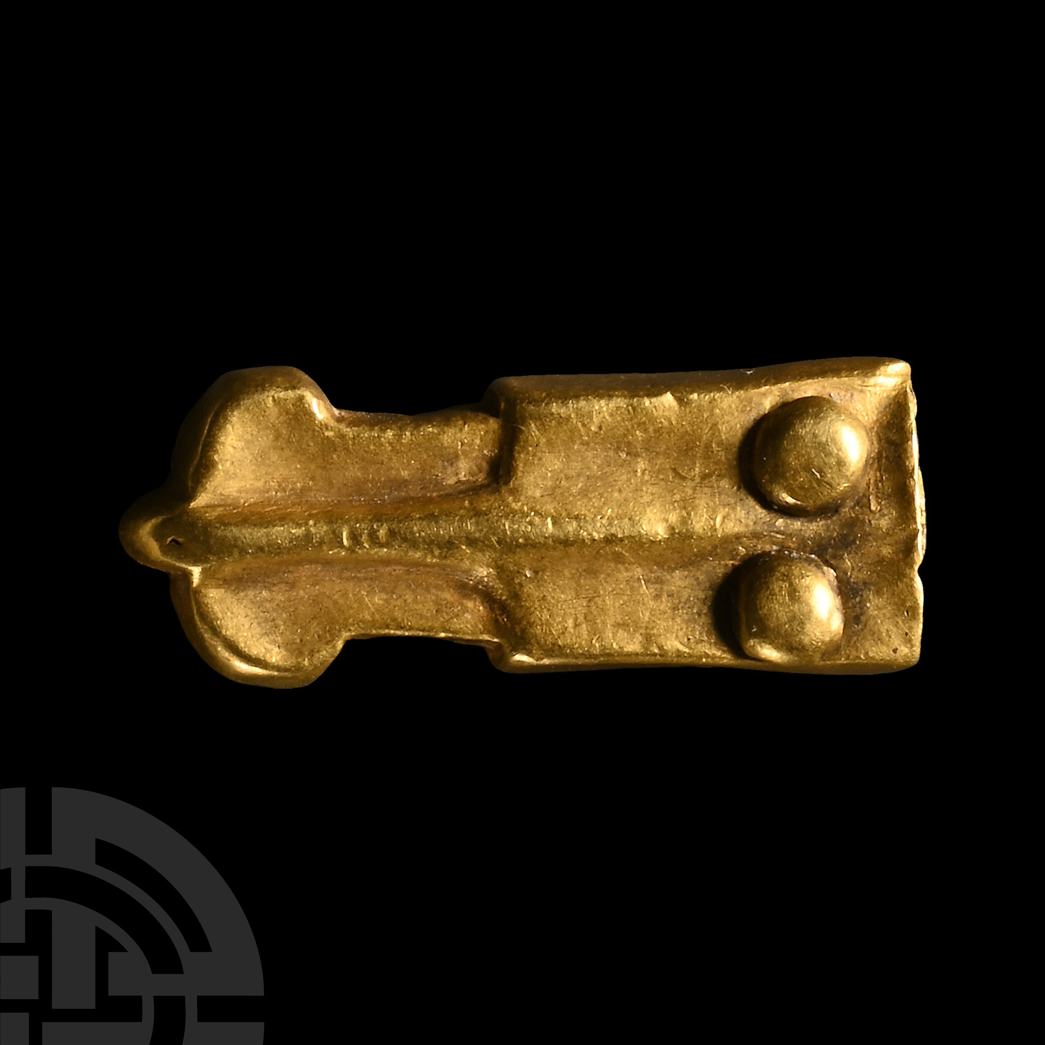 Medieval Gold Belt Buckle Strap End