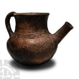 Cypriot Red Burnished Ware Round Bottomed Pouring Vessel