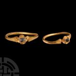 Elizabethan Period Gold Ring with Natural Diamond Crystal