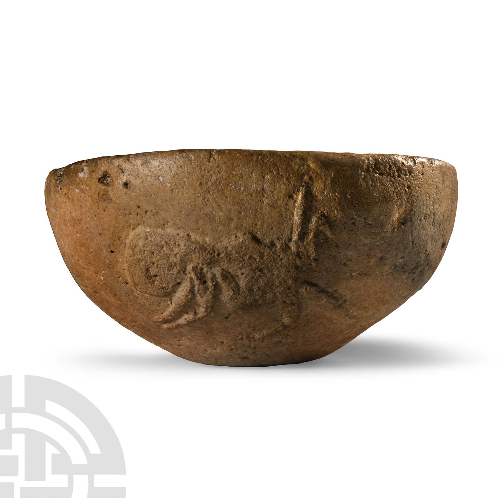 Western Asiatic Stone Bowl with Locusts - Bild 2 aus 2