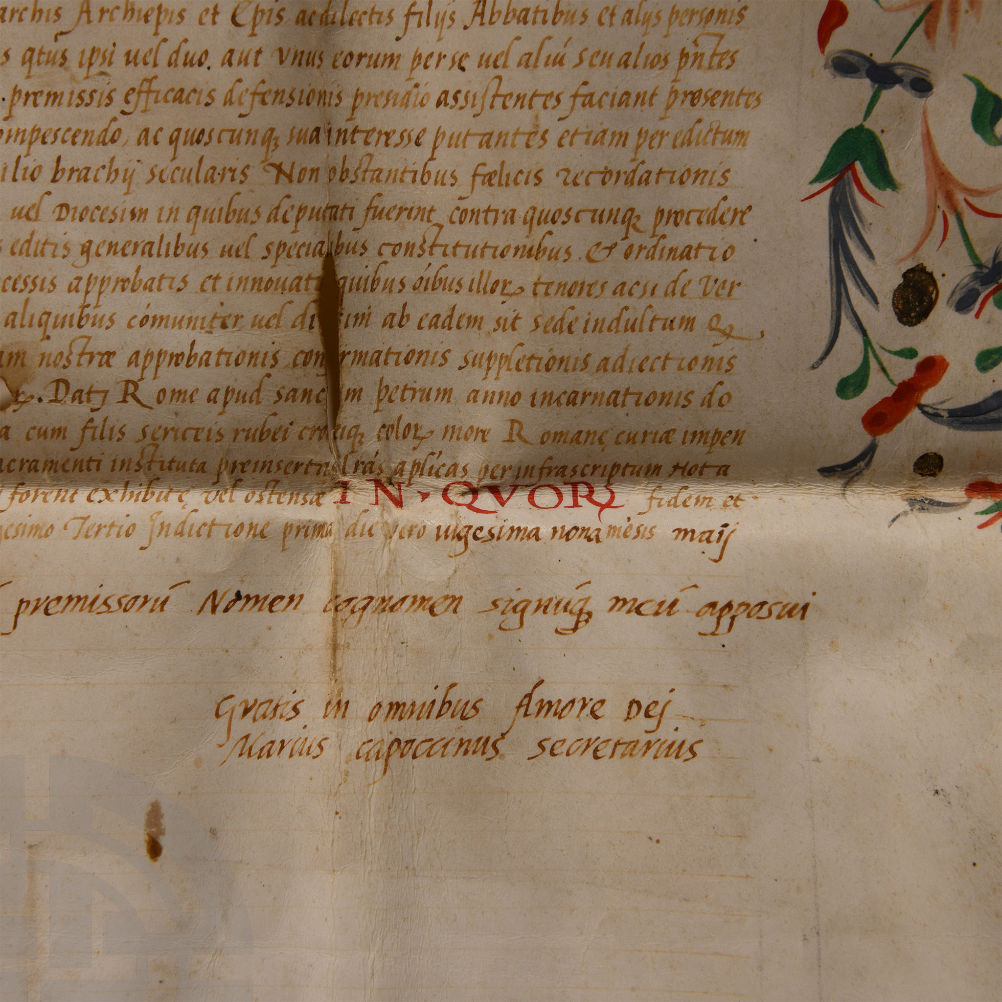 Post Medieval Vellum Document of Pope Paul III - Image 2 of 6