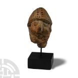 Cypriot Terracotta Head of a Warrior