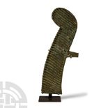 Monumental Egyptian Bronze Atef Crown Feather From a Life-Sized Statue