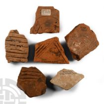 Romano-British and Other Decorated Floor Tile Fragment Group