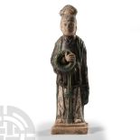 Chinese Ming Glazed Terracotta Tomb Attendant Figure