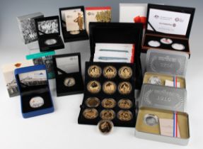 A group of various Royal Mint, New Zealand Post Mint and Bradford Exchange silver proof and base