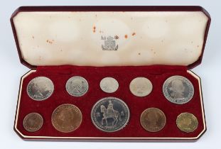 An Elizabeth II ten-coin commemorative set 1953, uncirculated, cased.Buyer’s Premium 29.4% (