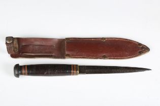 A mid-20th century fighting knife by William Rodgers, Sheffield, with double-edged blade, blade