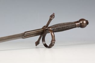 A 17th century all-steel main-gauche or left-hand dagger with double-edged diamond-section blade,
