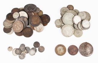 A small collection of 19th and 20th century European and world coinage, together with a collection