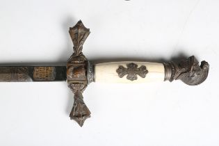 A late 19th century American Masonic dress sword by M.C. Lilley & Co, Columbus, Ohio, with double-