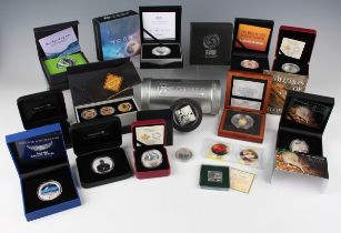 A collection of various silver proof and other novelty collectors’ coins, including a Royal