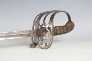 A Victorian 1845 pattern Rifle Volunteers officer’s dress sword with single-edged blade, blade