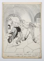 Joseph Lee – ‘Smiling through: parade prosecutor’, 20th century pen with ink on card, signed and