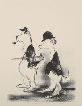 Edmund Blampied – ‘The Two Coves’ (Anthropomorphic Dogs), 20th century lithograph, signed in pencil,