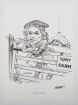 Joseph Lee – ‘The New Gaffer’ (Margaret Thatcher), 20th century pen with ink, signed and titled,