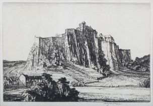 Henry Rushbury – Stirling Castle, early 20th century etching on laid paper, signed in pencil