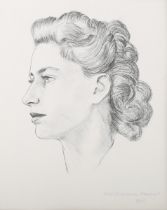 Peter Markham Scott – ‘HRH Princess Margaret’, pencil, titled and dated 1948, sheet size 34.5cm x