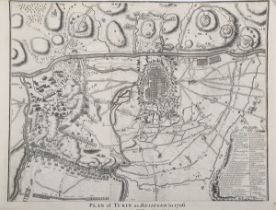 Isaac Basire – ‘Plan of Turin as Besieged in 1706’, 18th century engraving on laid paper, sheet size