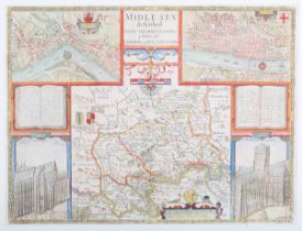 John Speed - 'Midle-Sex described With The Most Famous Cities of London and Westminster' (Map of the