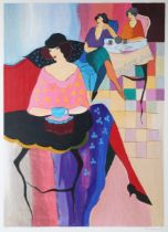 Isaac [Itzchak] Tarkay – Women in a Café, screenprint on wove paper, signed and editioned 117/350 in