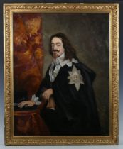 After Anthony van Dyck – Portrait of King Charles I, 20th century oil on canvas, 79cm x 61.5cm,