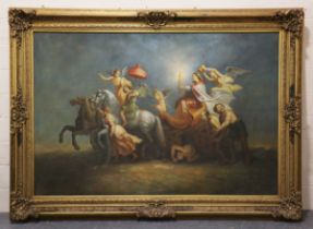 After Peter Paul Rubens – The Triumph of the Church, 20th century oil on canvas, signed with