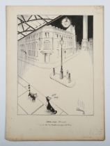 Joseph Lee – ‘London laughs: Billingsgate’, 20th century pen with ink on card, signed and titled,