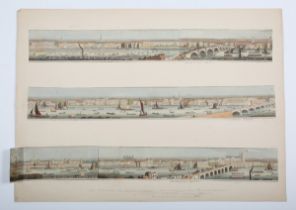 Robert Havell – A Panorama of London, six aquatints, published 1822, each approx. 8.5cm x 63cm,